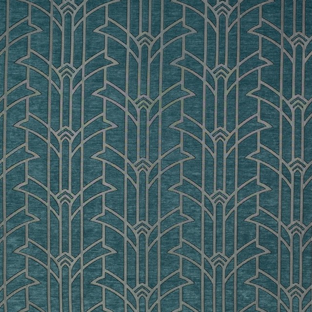 Manhattan geometric art deco chenille fabric