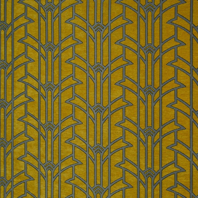 Manhattan geometric art deco chenille fabric