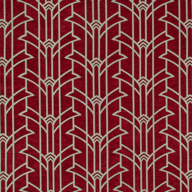 Manhattan geometric art deco chenille fabric