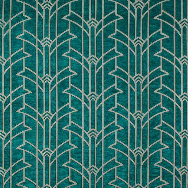 Manhattan geometric art deco chenille fabric