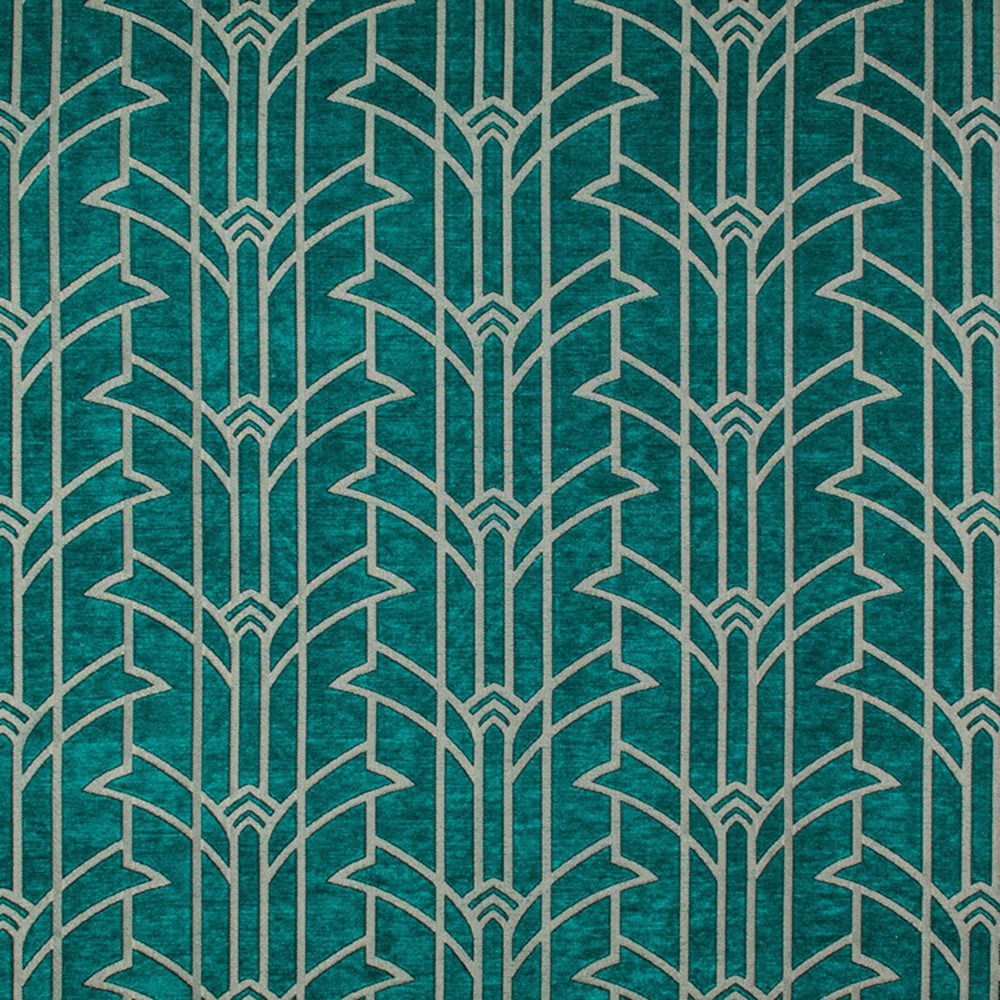 Manhattan geometric art deco chenille fabric