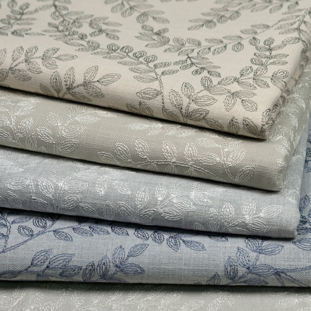 Wisley leaf trellis embroidery fabric