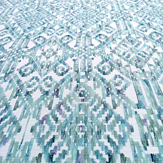 Marrakesh aqua printed cotton fabric