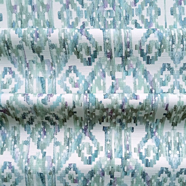 Marrakesh aqua printed cotton fabric