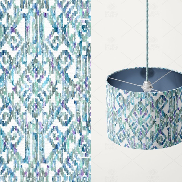 Marrakesh aqua printed cotton fabric