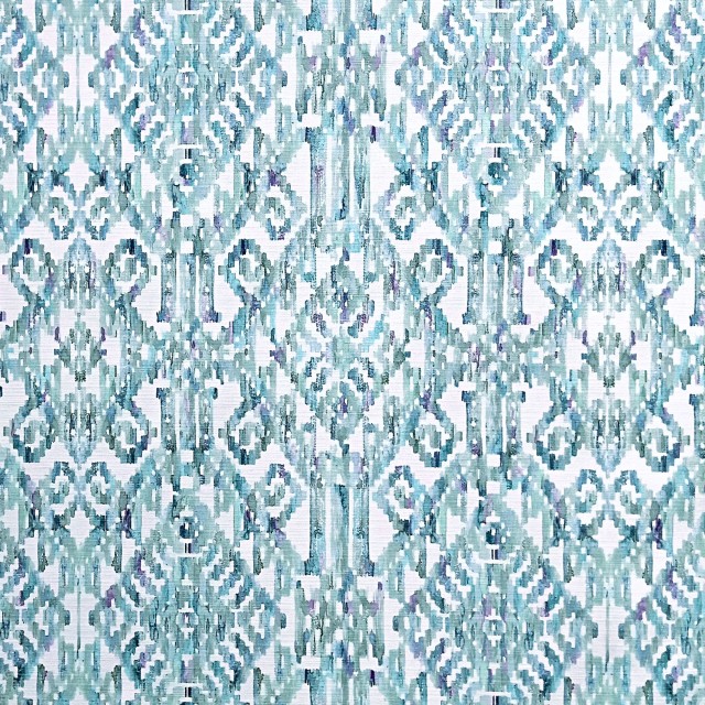 Marrakesh aqua printed cotton fabric