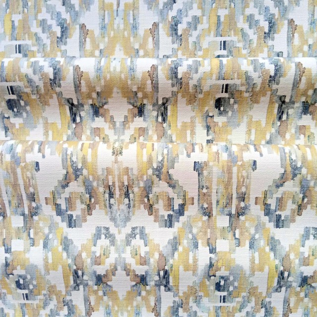 Marrakesh ochre printed cotton fabric