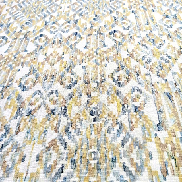 Marrakesh ochre printed cotton fabric