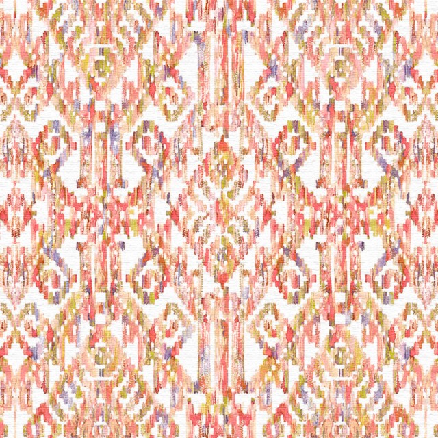 Marrakesh coral printed cotton fabric