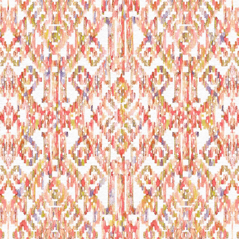 Marrakesh coral printed cotton fabric