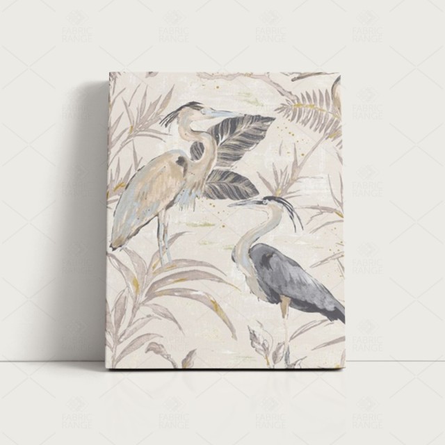 Herons, Linen and Viscose Fabric