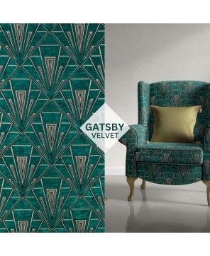 Gatsby Green Velvet Fabric