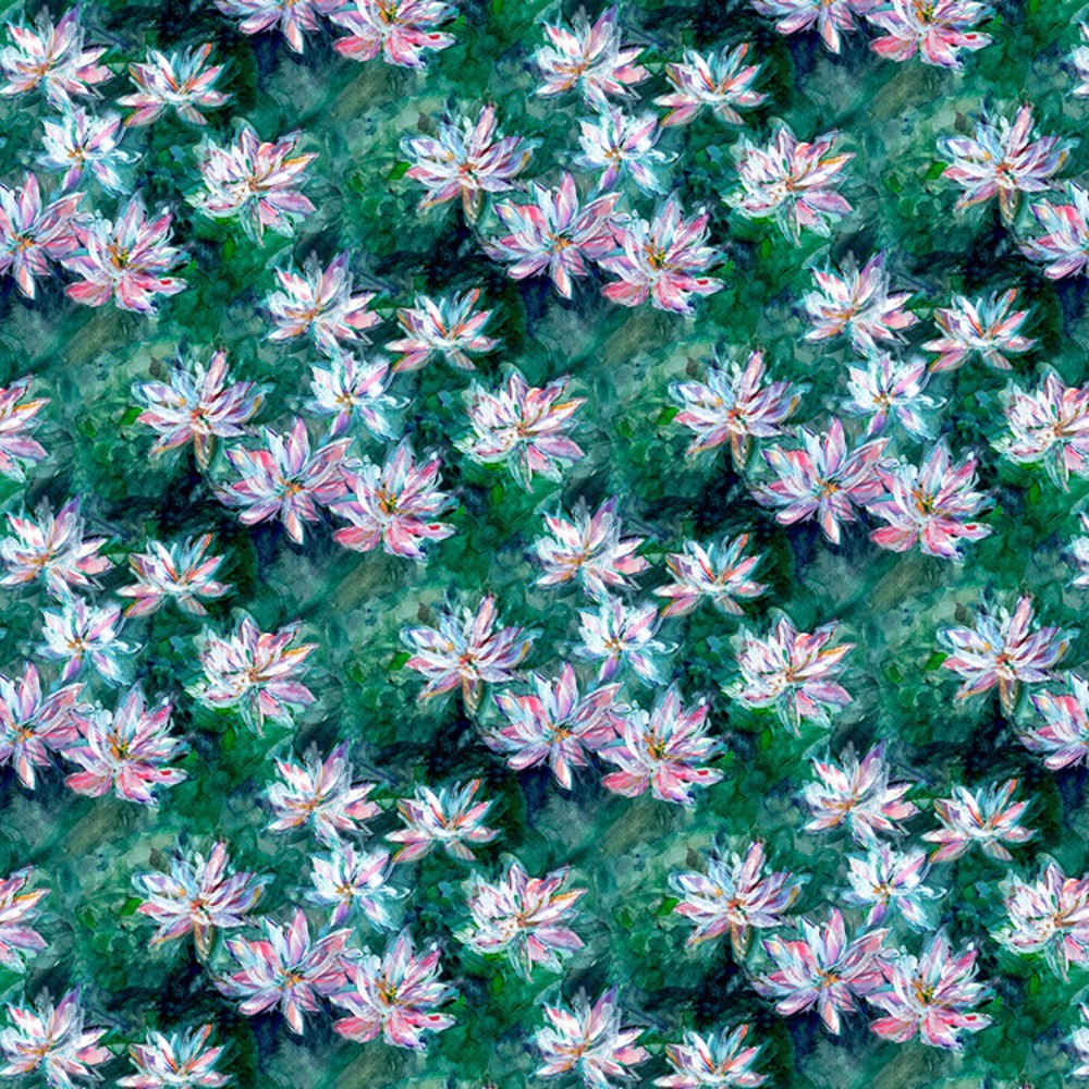 Waterlily velvet fabric